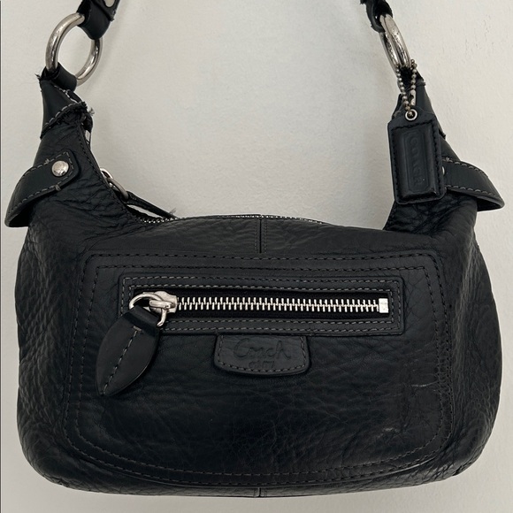Coach Black Pebble Leather Penelope Hobo Shoulder Bag